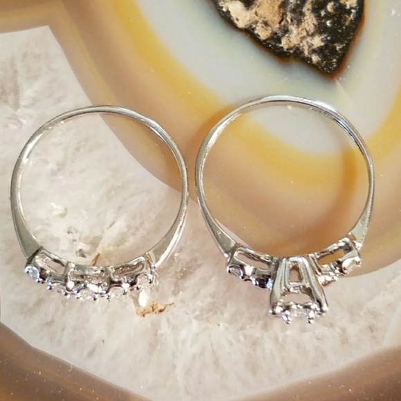 Do not share! Relisted  10k WG 8 Diamond wedding ring set 6.75 - Picture 6 of 8